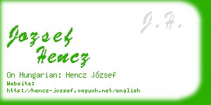 jozsef hencz business card